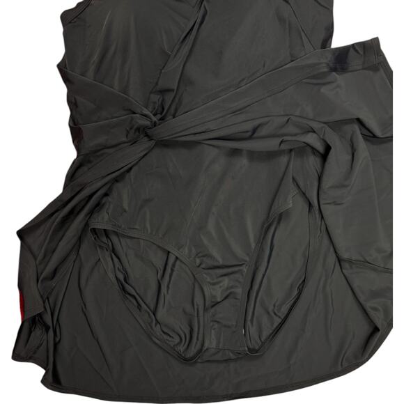 Susan Graver Soleil Knotted‎ Side Swim Dress Black Women's 16 Summer Beach NWOT - Picture 6 of 11